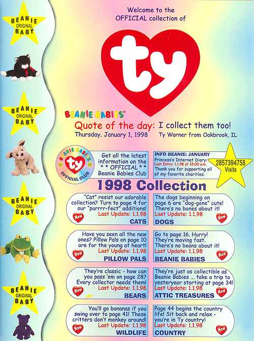 Ty retailer catalog, 1998 - front
