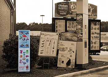 Drive through zone promotional Boo sign