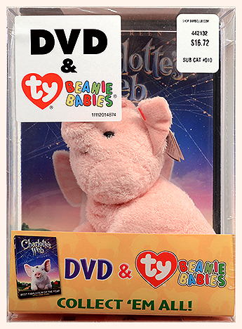 Charlotte's Web DVD with Wilbur Beanie Baby - front