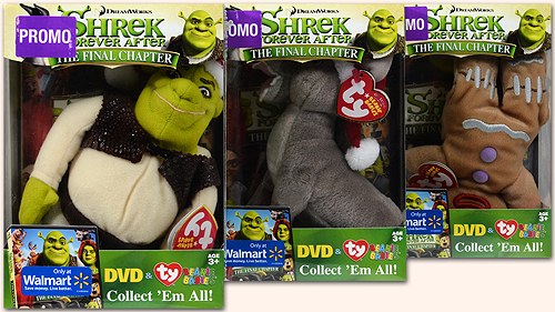 Shrek Forever After - The Final Chapter - Walmart exclusive Beanie Baby DVD gift sets