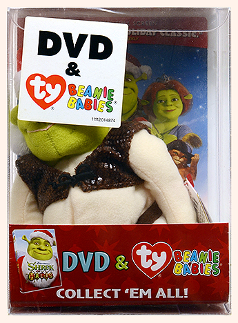 DVD movie Shrek the Halls with Shrek Beanie Baby - front
