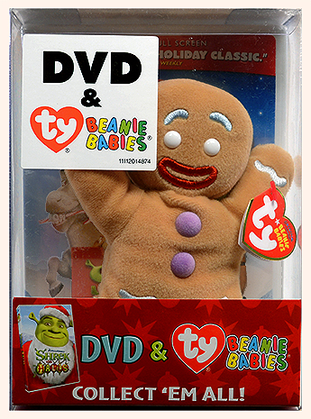 Shrek the Halls DVD with Gingy Beanie Baby - front