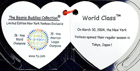 World Class (Ty logo on right foot) - swing tag inside