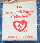 Teenie Beanie Boppers 2nd generation tush tag - front