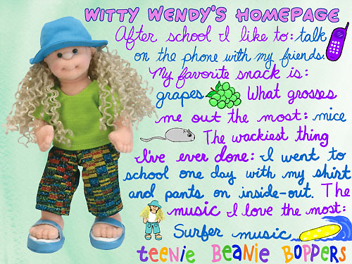 Witty Wendy homepage from the Ty website