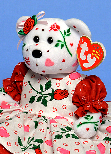 Hearts and Roses - Tina Tate decorated Ty bear