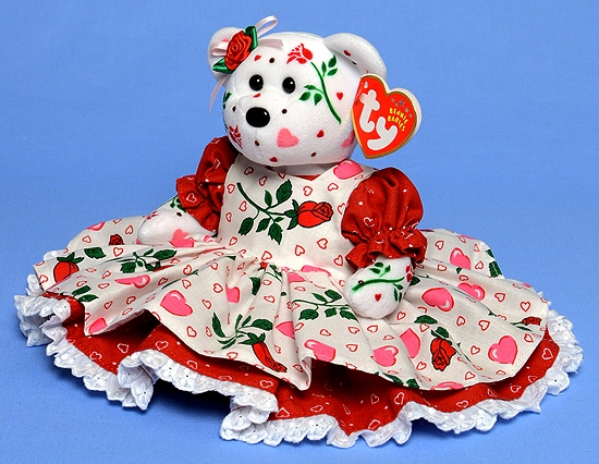 Hearts and Roses - Tina Tate decorated Ty bear