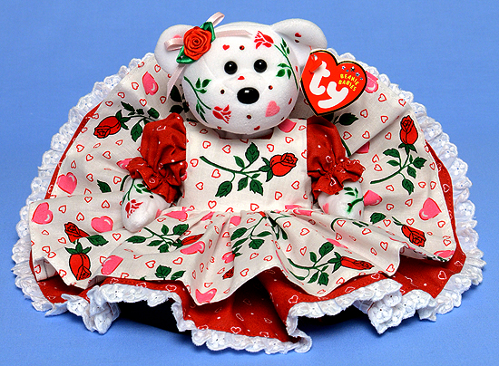 Hearts and Roses - Tina Tate decorated Ty bear