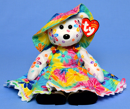 Tie Dye Peace and Love Daisy - Tina Tate decorated Ty bear