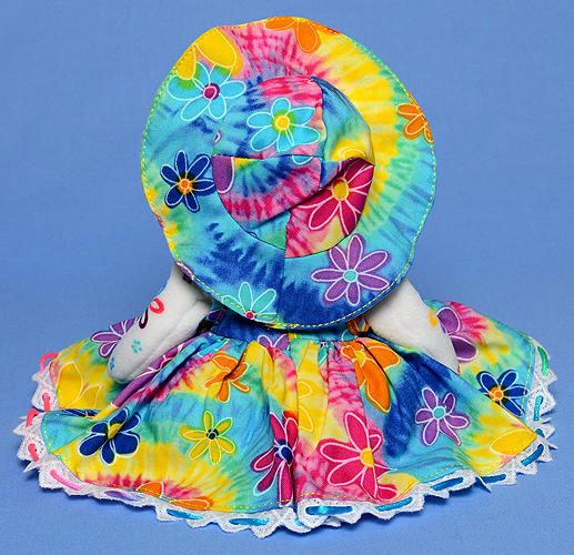 Tie Dye Peace and Love Daisye - Tina Tate decorated Ty bear