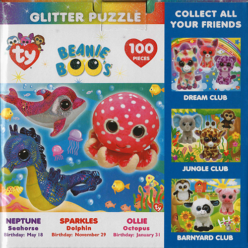 Beanie Boos Glitter Puzzle Ocean Club - back